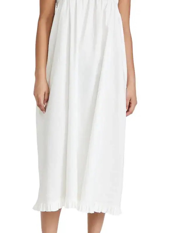 Avavav White Ruffled Midi Dress